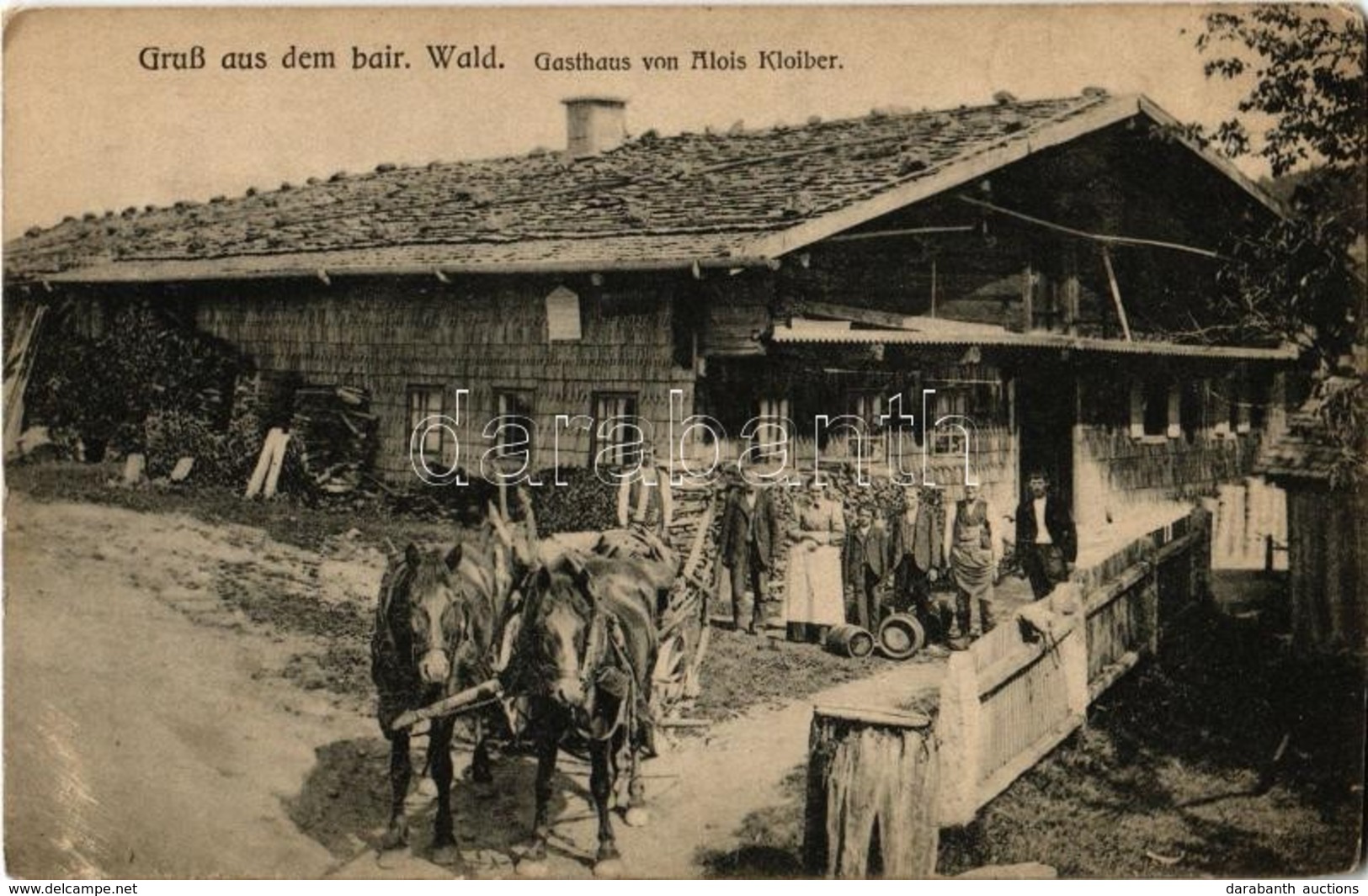 ** T3/T4 Bayerischer Wald, Bavarian Forest; Gasthaus Von Alois Kloiber / Restaurant And Hotel, Horse Cart, Barrels  (non - Zonder Classificatie