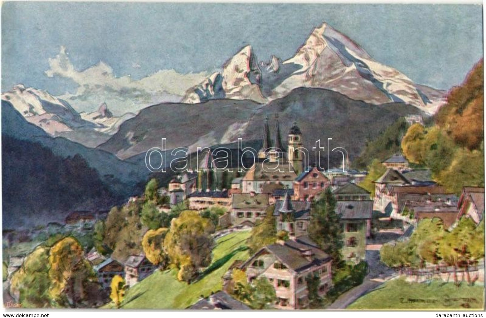 ** T1/T2 Berchtesgaden, Kunstverlag Eugen Richter / General View, Church S: Compton - Zonder Classificatie