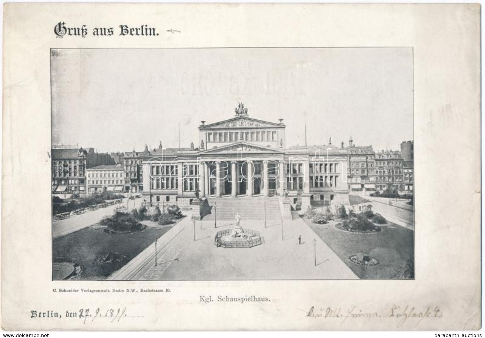 * T3 1899 Berlin, Könligliches Spielhaus; C. Schneider Verlanganstalt, Riesenpostkarte 26 × 18 Cm / Giant Postcard (winz - Zonder Classificatie