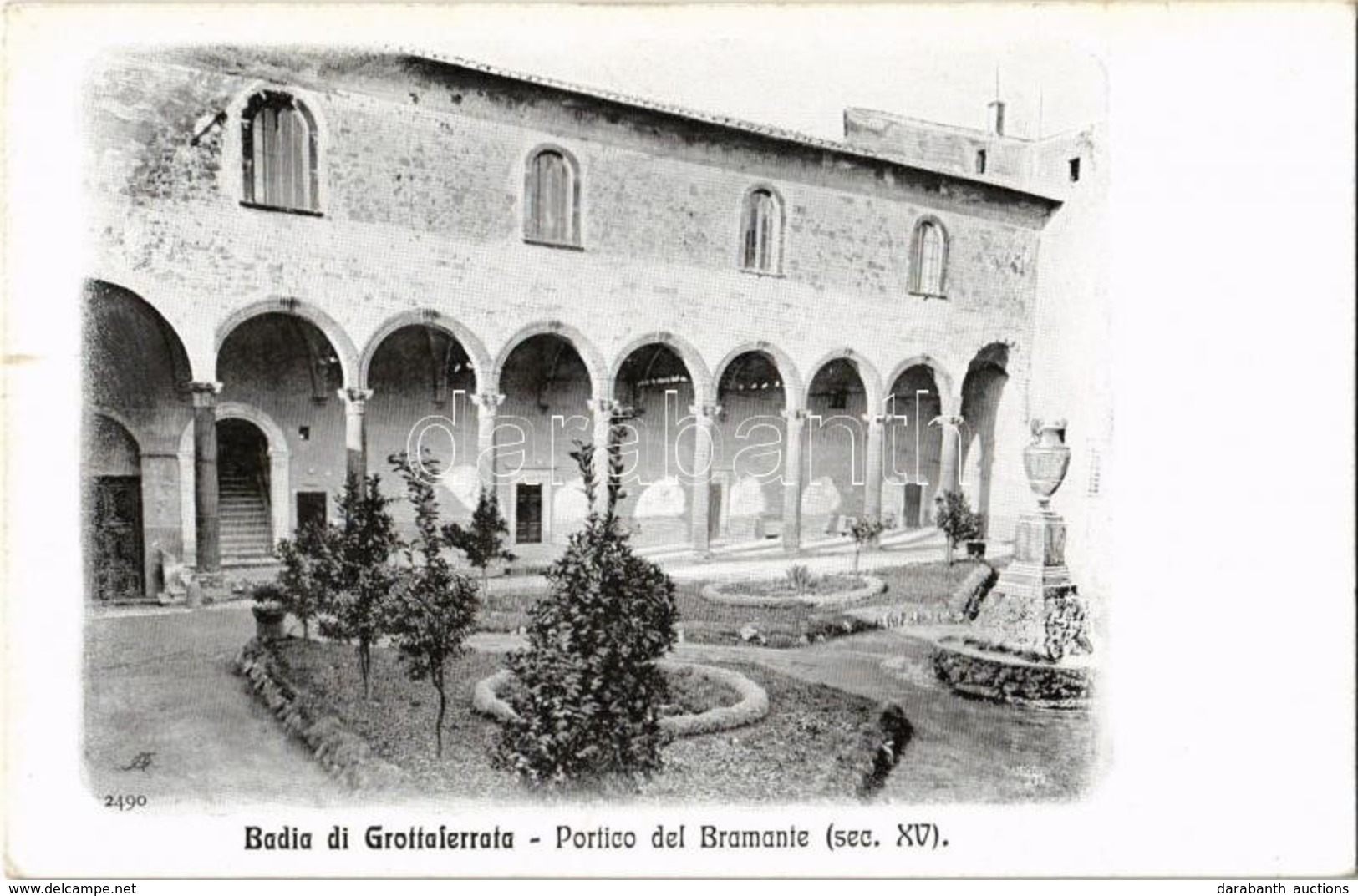 ** T2/T3 Grottaferrata, Badia, Portico Del Bramante / Abbey, Archway (minor Surface Damage) - Zonder Classificatie