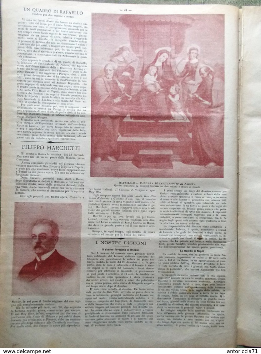 La Tribuna Illustrata 26 Gennaio 1902 Adelaide Ristori Raffaello Hading Brindisi - Altri & Non Classificati