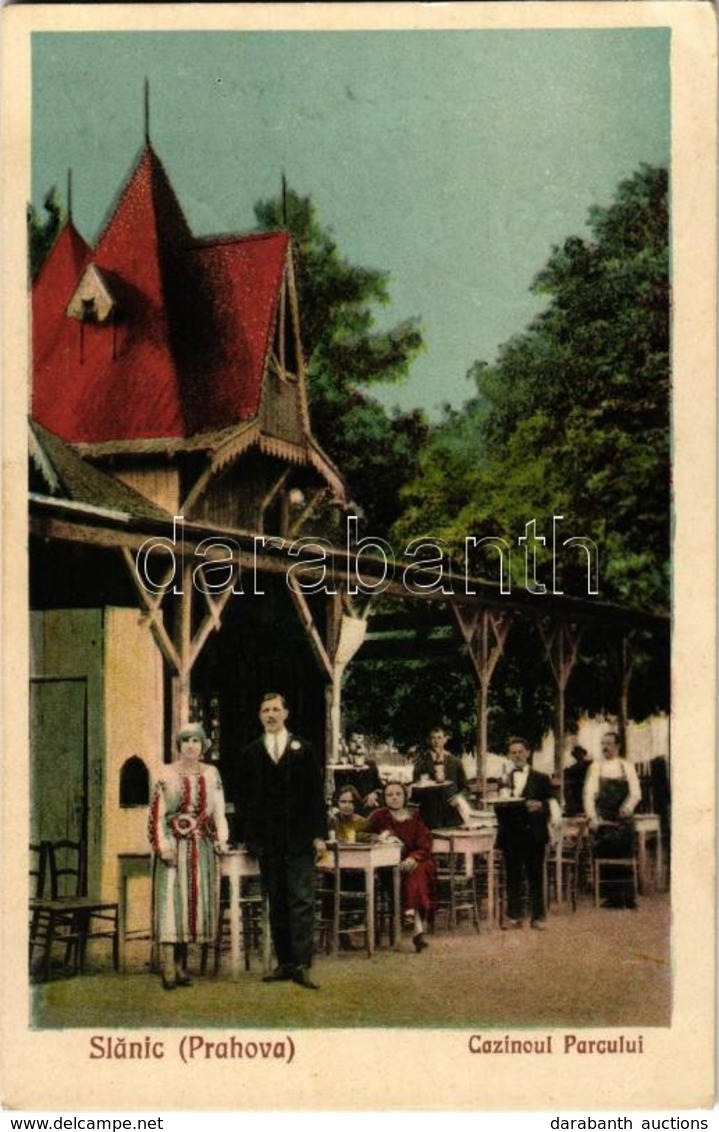 * T2/T3 Slanic (Prahova), Cazinoul Parcului / Casino Restaurant, Couple In Folk Costume - Zonder Classificatie