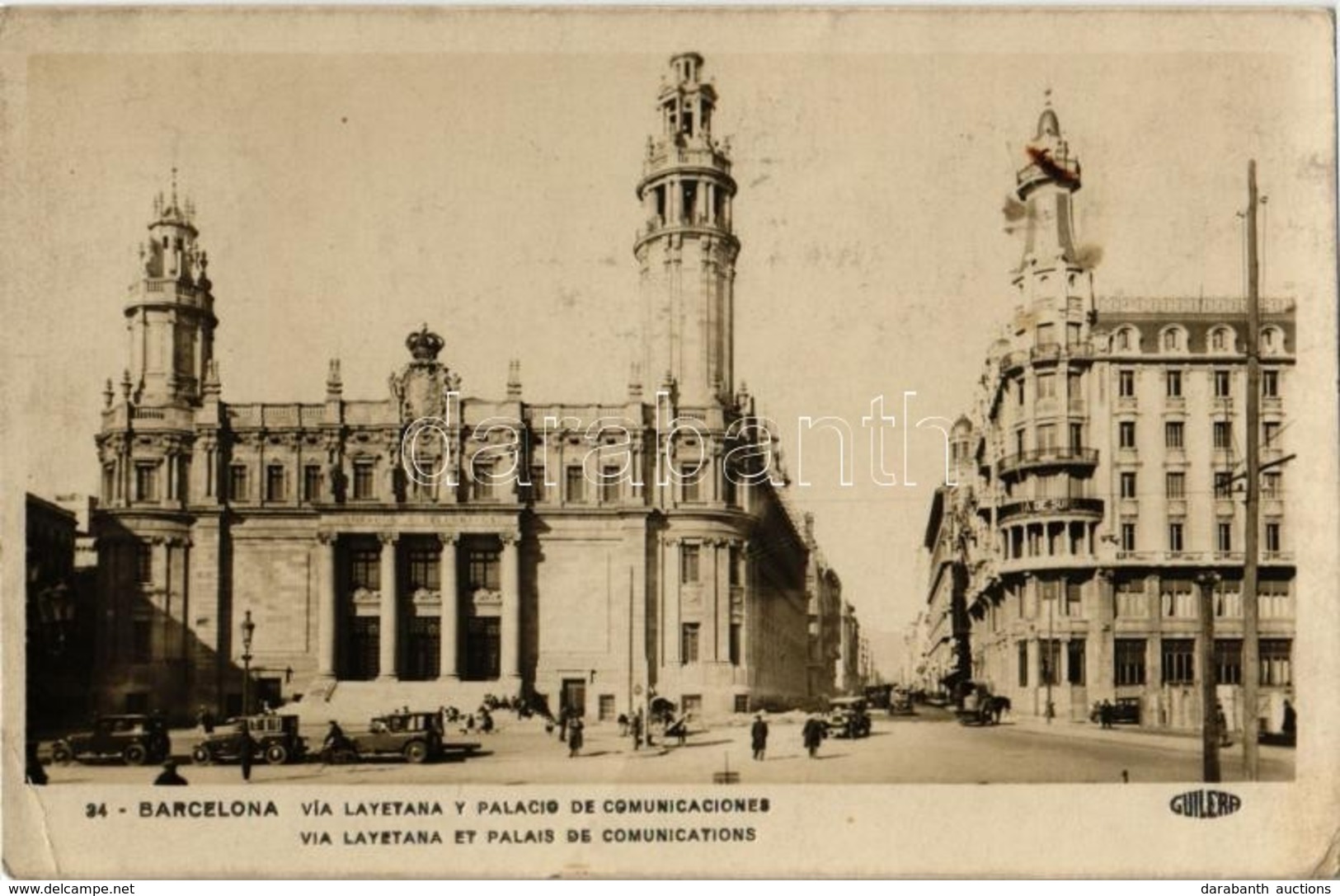 T2/T3 Barcelona, Via Layetana Y Palacio De Comunicaciones / Street, Palace Of Communications, Automobiles (EK) - Unclassified