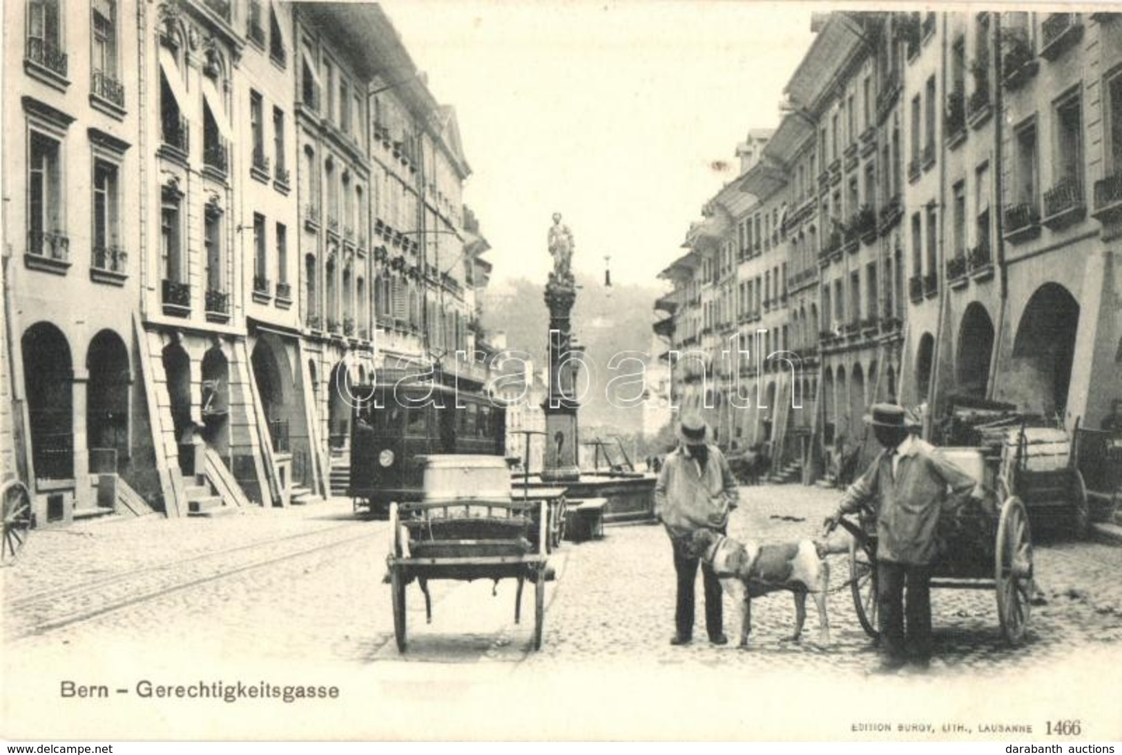 ** T1/T2 Bern, Gerechtigketisgasse / Street, Statue, Dog, Tram - Unclassified