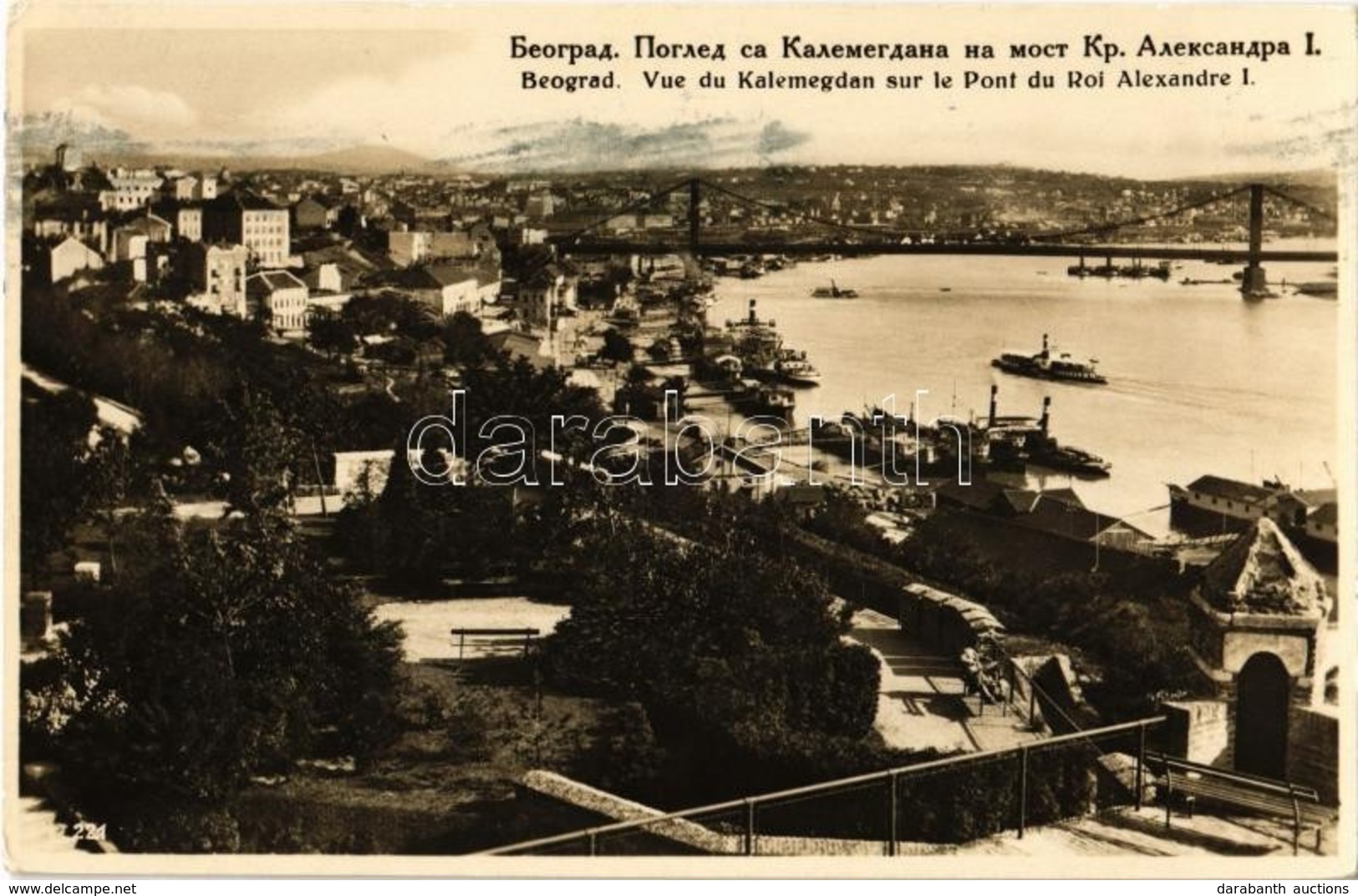 T2 Beogard, Belgrád, Belgrade; Vue Du Kalemegdan Sur Le Pont Du Roi Alexandre I. / General View, King Alexander Bridge,  - Zonder Classificatie