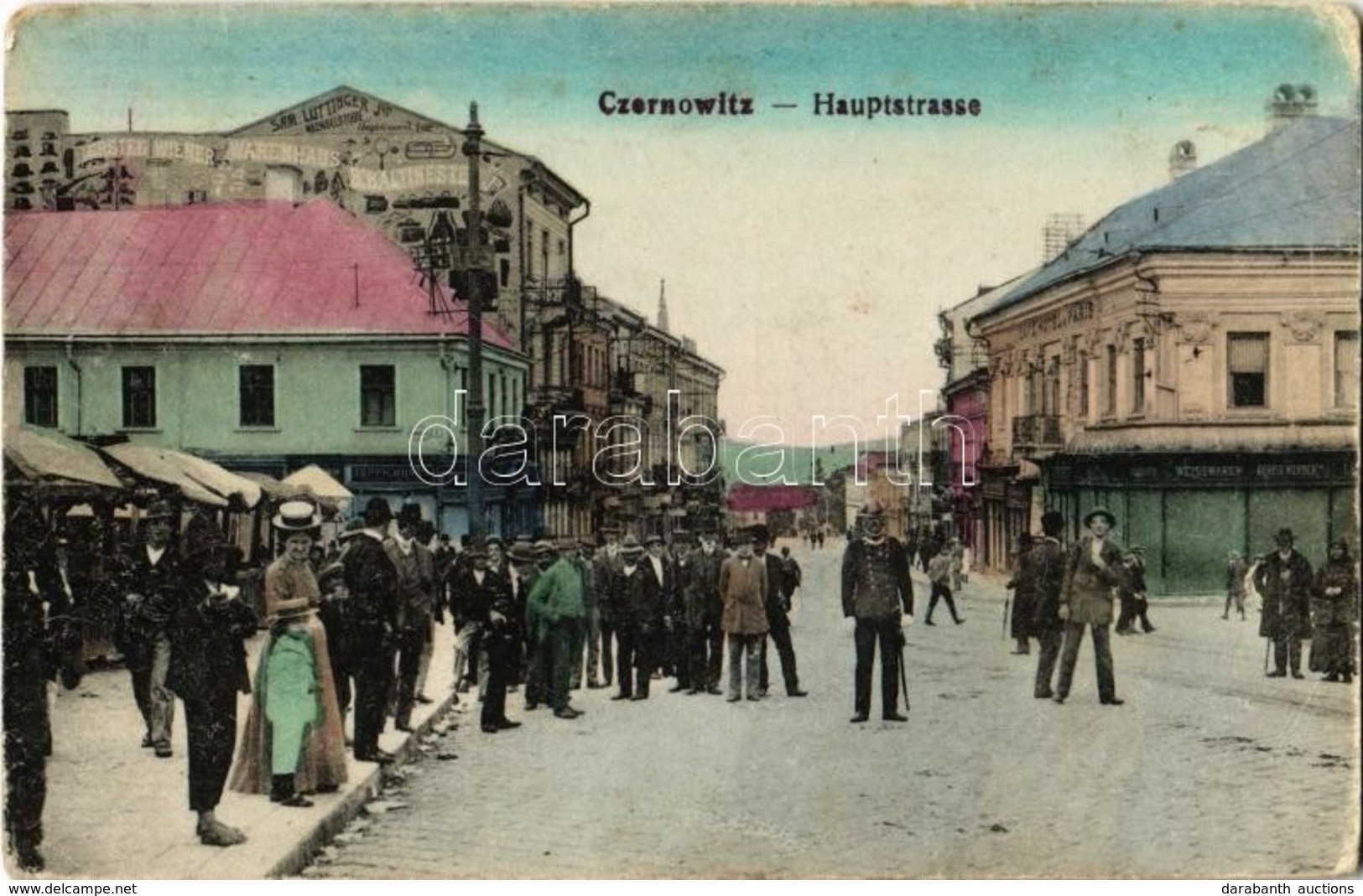 T3 Chernivtsi, Czernowitz, Cernauti, Csernovic, Csernyivci; Hauptstrasse. Verlag Simon Gross / Main Street, Café Hotel P - Unclassified