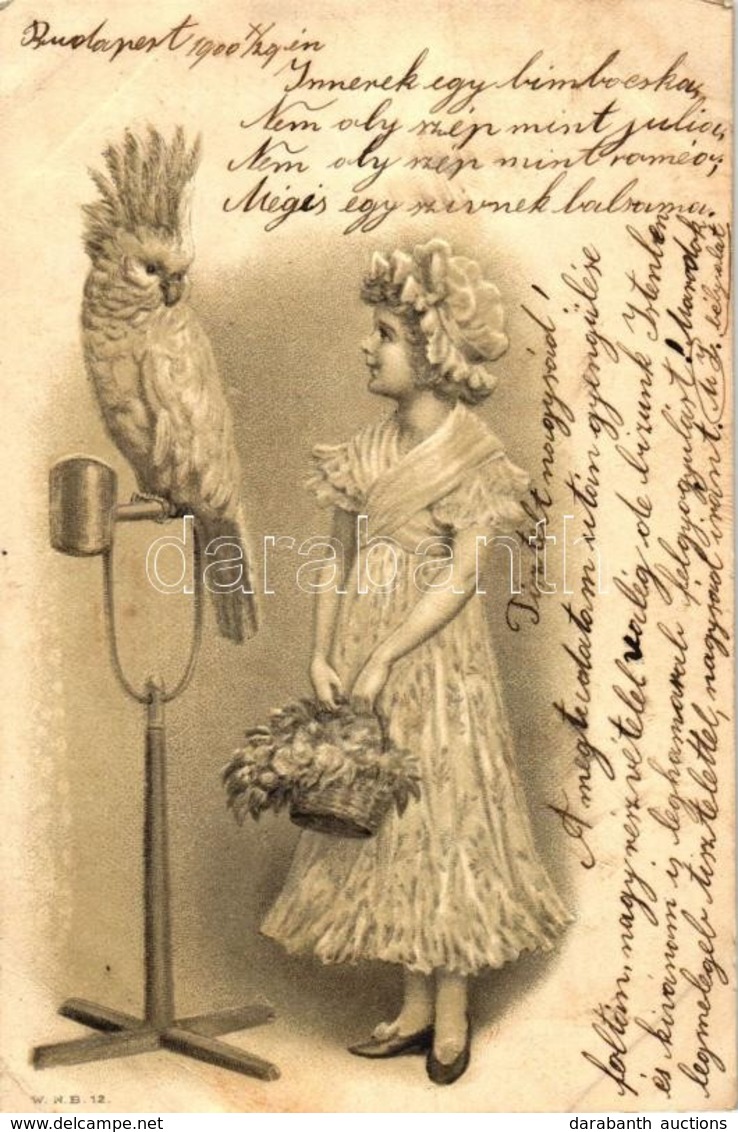 T3 Girl With Parrot, W.N.B. 12. Emb. Litho (EB) - Zonder Classificatie