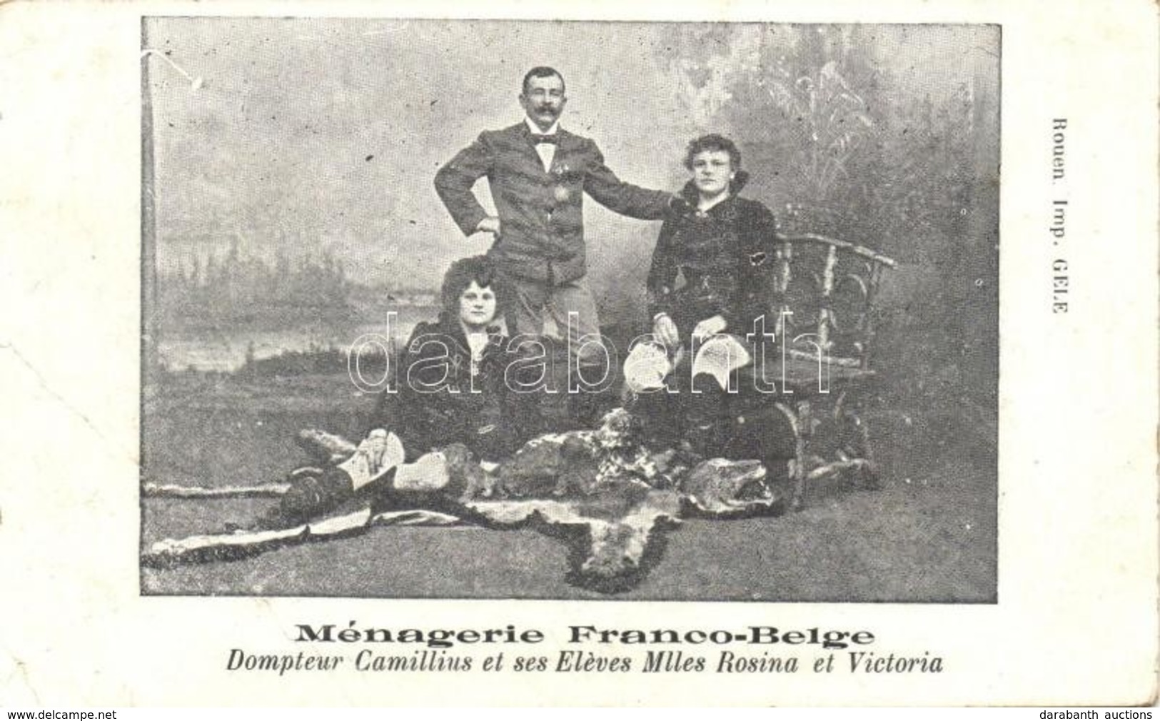 T3 Ménagerie Franco-Belge, Dompteur Camillius Et Ses Eléves Mlles Rosina Et Victoria / Franco-Belge Menagerie, Tamer Cam - Zonder Classificatie