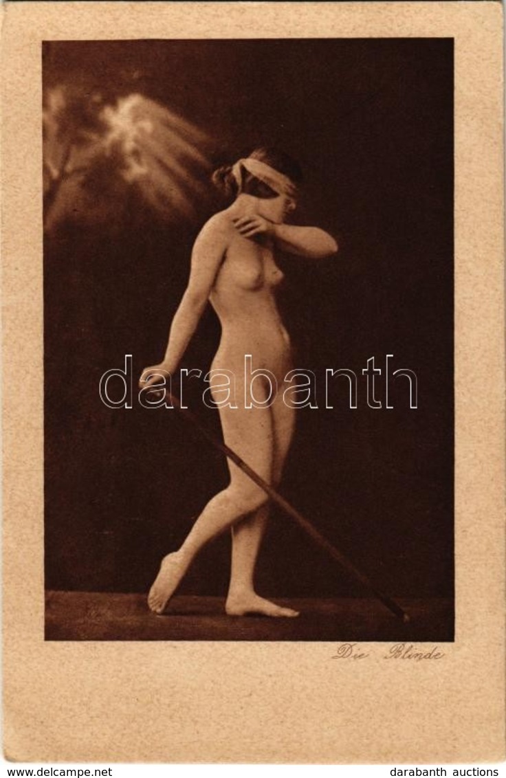 ** T2 Die Blinde. Erotic Postcard With Blind Lady. Moderne Künstler 409. - Zonder Classificatie