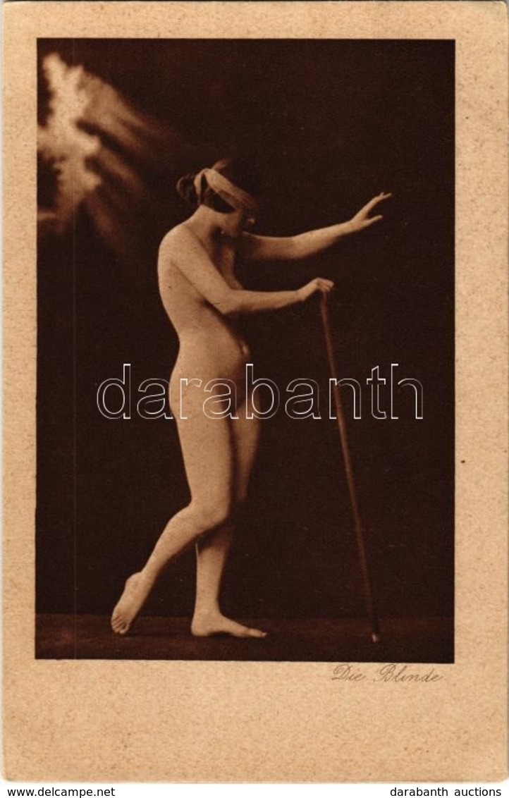 ** T2/T3 Die Blinde. Erotic Postcard With Blind Lady. Moderne Künstler 409. (EK) - Zonder Classificatie