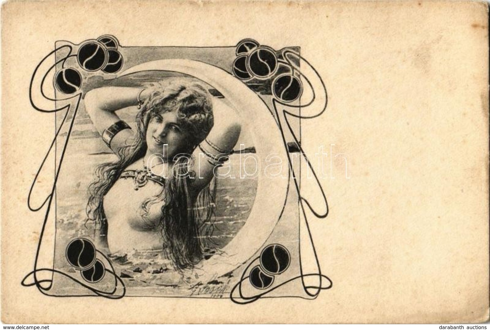 ** T2/T3 Art Nouveau Erotic Art Postcard. A.S.W. Collection 'Vlan' No. 892. S: Ch. Scolik (EK) - Zonder Classificatie