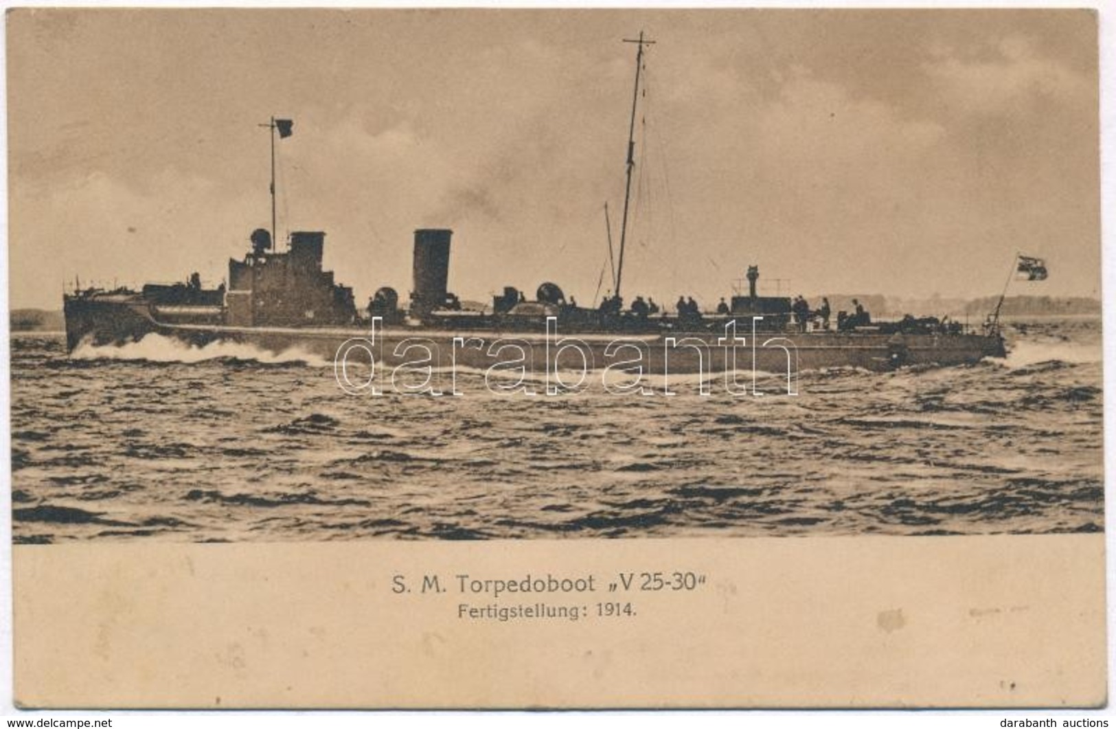 T3 1916 S.M. Torpedoboot V 25-30. Kaiserliche Marine / SMS V25 V25-class Torpedo Boat Of The Imperial German Navy (wet D - Unclassified
