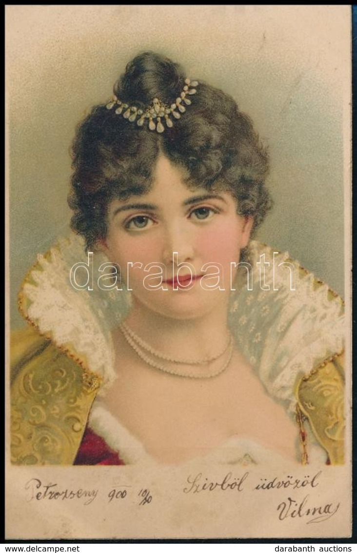 T2/T3 Lady, Unsigned Art Postcard, Litho (fl) - Zonder Classificatie