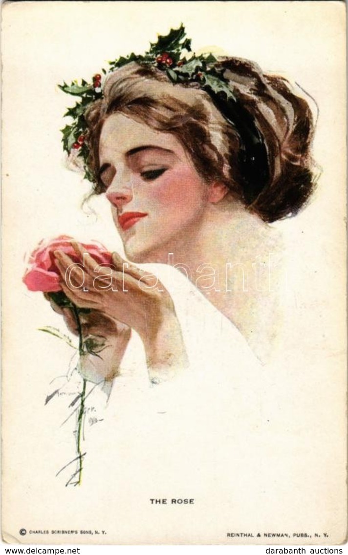 ** T2 'The Rose', Lady With Flower, Reinthal & Newman No. 181 S: Harrison Fisher - Unclassified