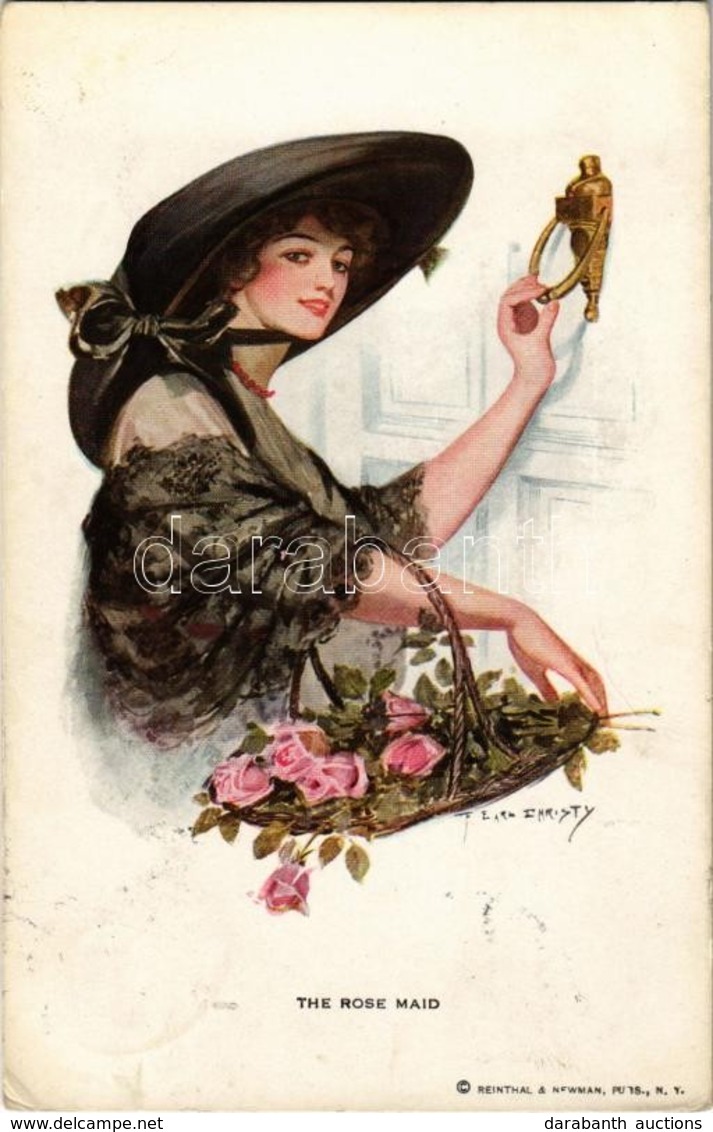 T2 1913 'The Rose Maid', Lady With Hat, Flowers, Reinthal & Newman No. 231 S: T. Earl Christy - Unclassified