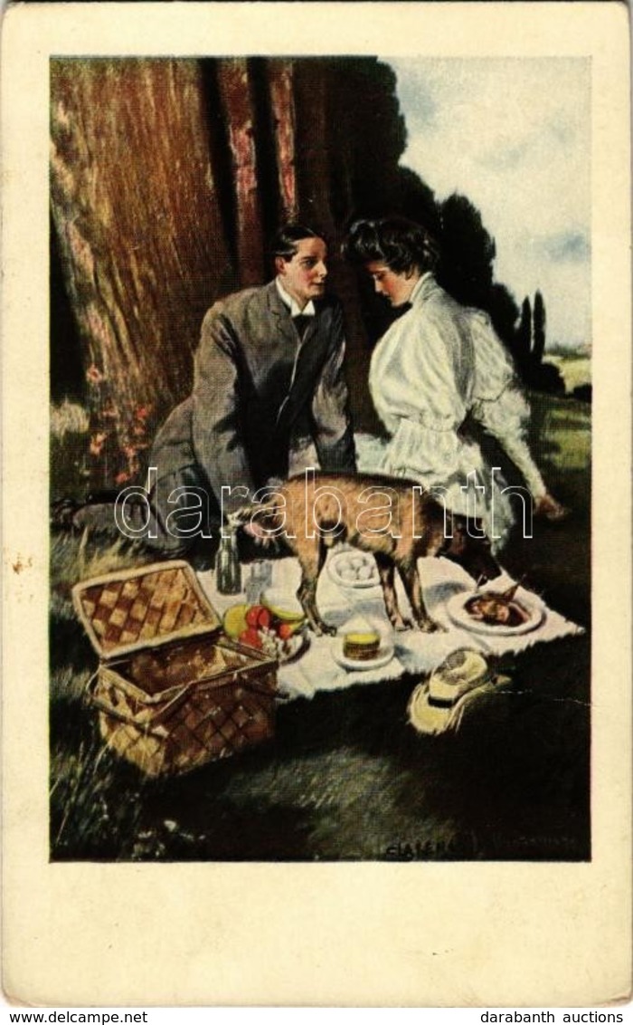 T2 1913 Couple Having A Picnic, Lady, Dog, A.R. & C.i.B. No. 389 S: Clarence F. Underwood - Unclassified