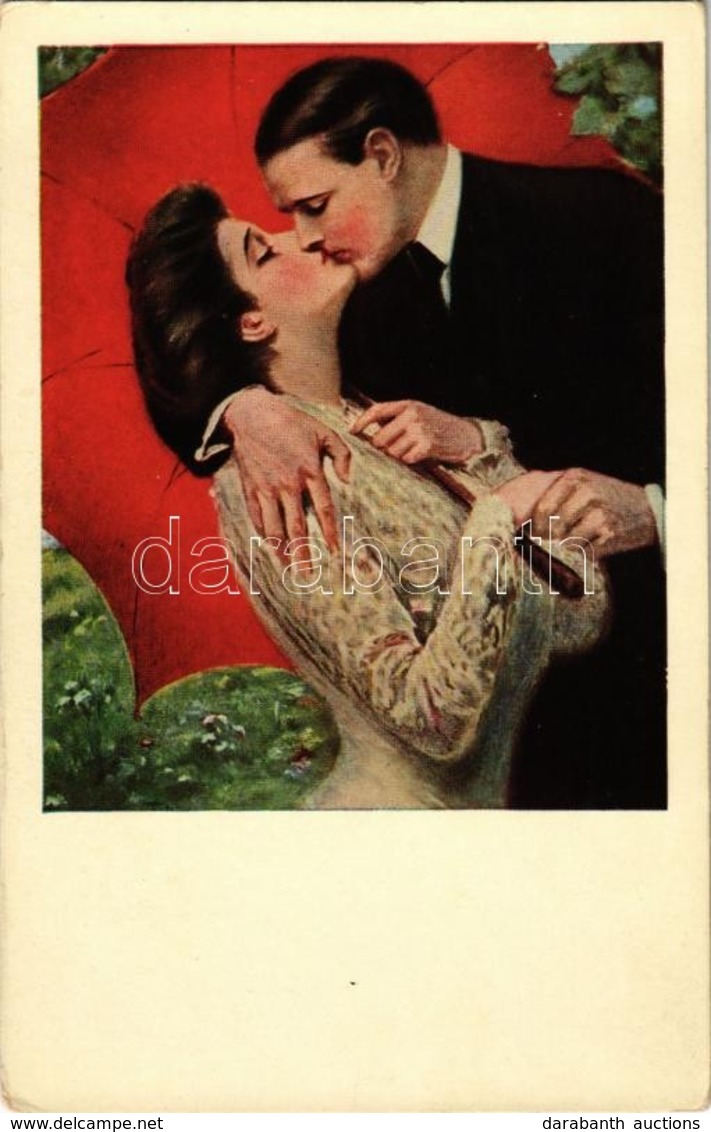 ** T2 Romantic Couple, Lady With Umbrella, A.R. & C.i.B. No. 387 - Unclassified