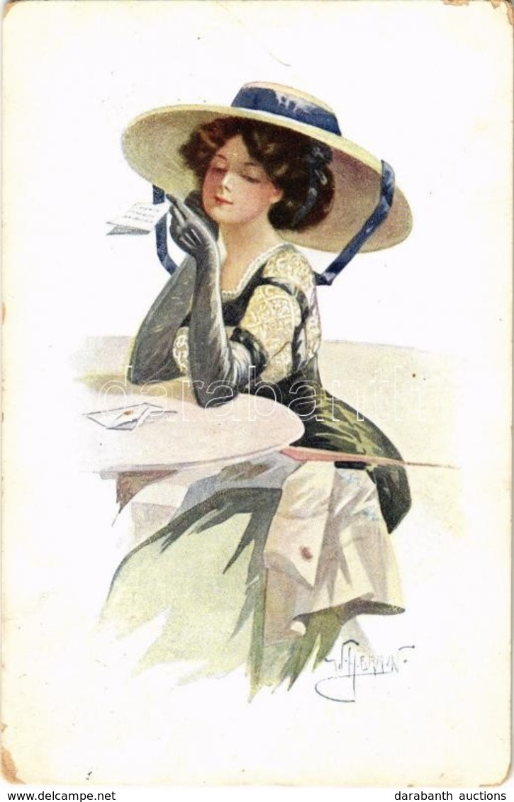 * T2/T3 1912 Lady With Hat, W.R.B. & Co. Serie Nr. 22-26. Artist Signed (Rb) - Zonder Classificatie