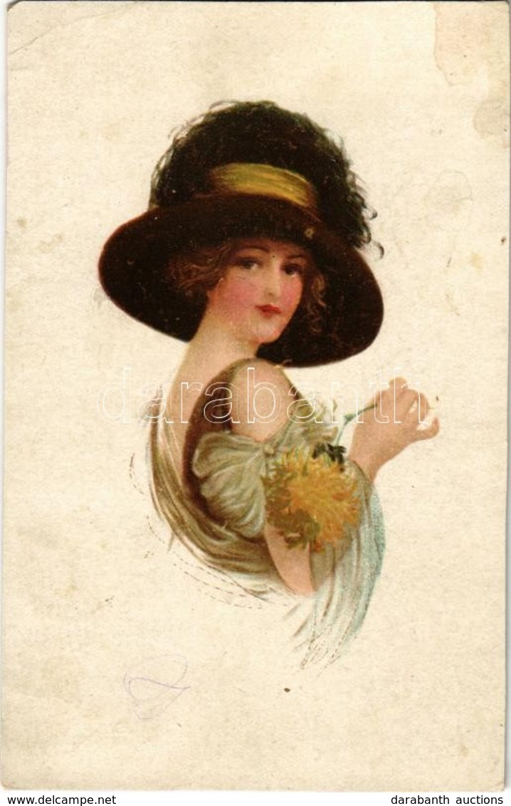 T2/T3 1911 Lady With Hat, No. 332 (fl) - Unclassified