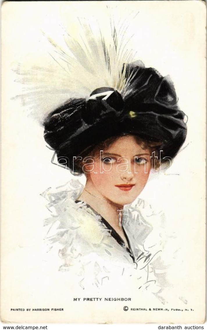 ** T2 'My Pretty Neighbor', Lady With Hat, Reinthal & Newman No. 423 S: Harrison Fisher - Unclassified