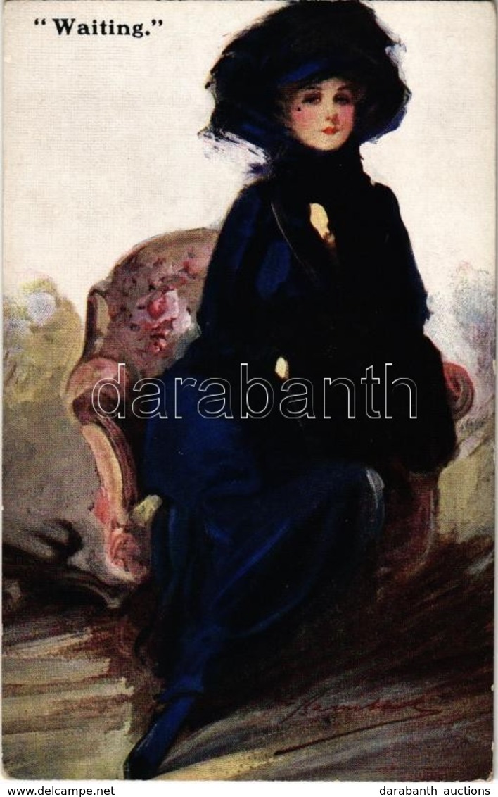 ** T2 'Waiting', Lady With Hat, No. 15644. S: W. Baribal - Unclassified