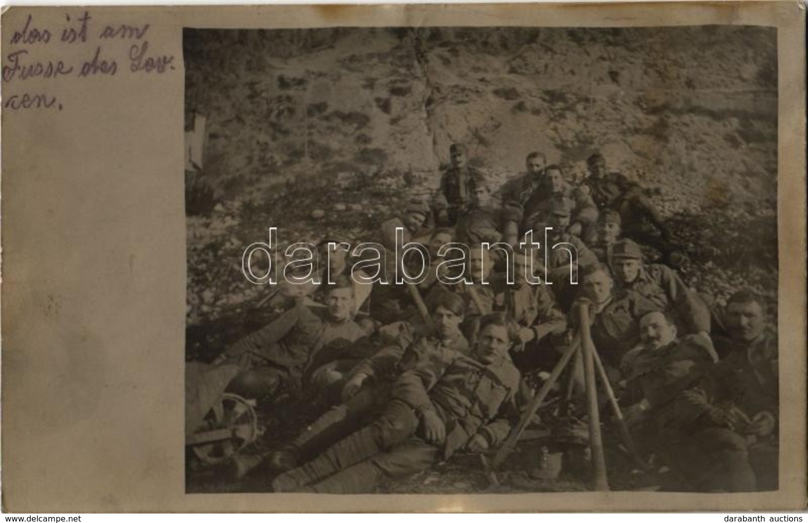 T2/T3 1917 K.u.K. Kraftwagenkolonne Nr. 53. Katonái Csákányokkal A Lovcen Lábánál / Austro-Hungarian Military, Soldiers  - Zonder Classificatie