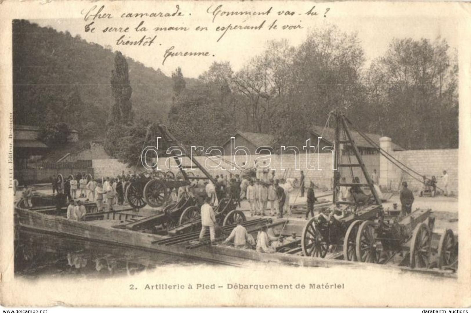 T2/T3 Artillerie á Pied, Débarquement De Matériel / WWI French Army, Disembarking The Cannons (EK) - Zonder Classificatie