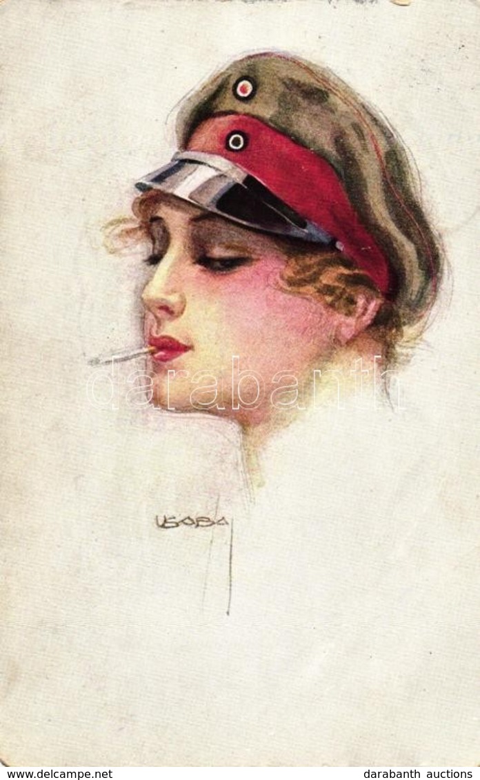 T3 Italian Art Postcard, Smoking Lady, P.F.B. No. 3196/1. S: Usabal (fa) - Zonder Classificatie