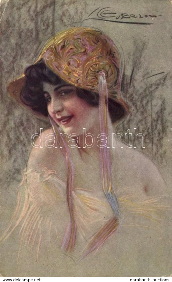 T2/T3 Italian Art Postcard, Lady, B.K.W.I 702-5. S: Guerzoni (Rb) - Zonder Classificatie