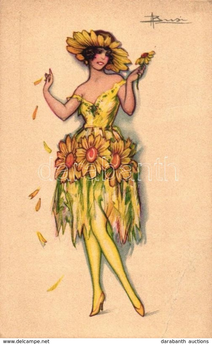 * T3 Floral Lady, Italian Art Postcard Anna & Gasparini 515-4 S: Busi (fa) - Zonder Classificatie