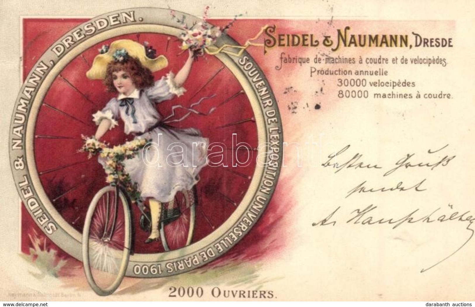 T2/T3 1900 Seidel & Naumann Fabrique De Machines A Coudre Et De Velocipedes. Dresden. Souvenir De L'Exposition Universel - Non Classés