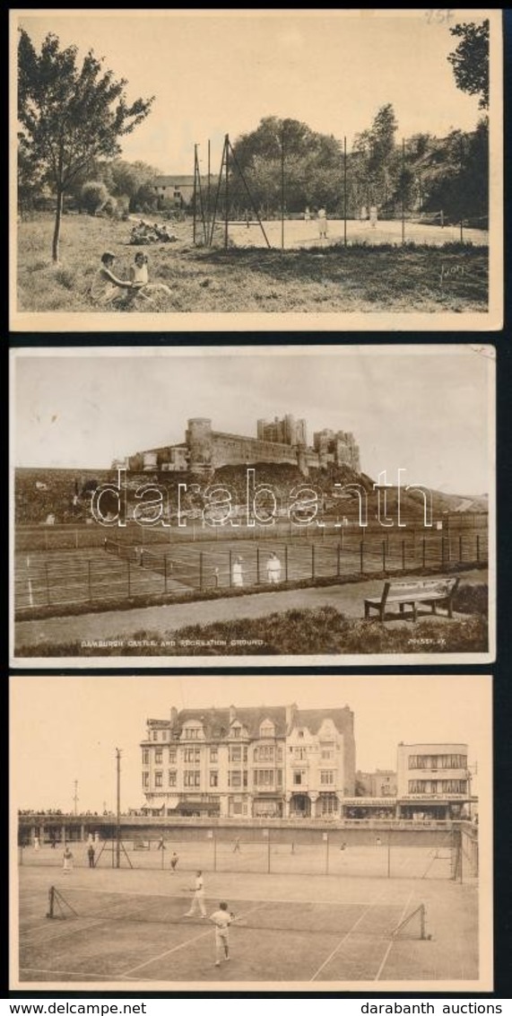 6 Db RÉGI Sport Motívumú Képeslap: Külföldi Teniszpályák / 6 Pre-1910 Sport Motive Postcards: European Tennis Courts - Unclassified