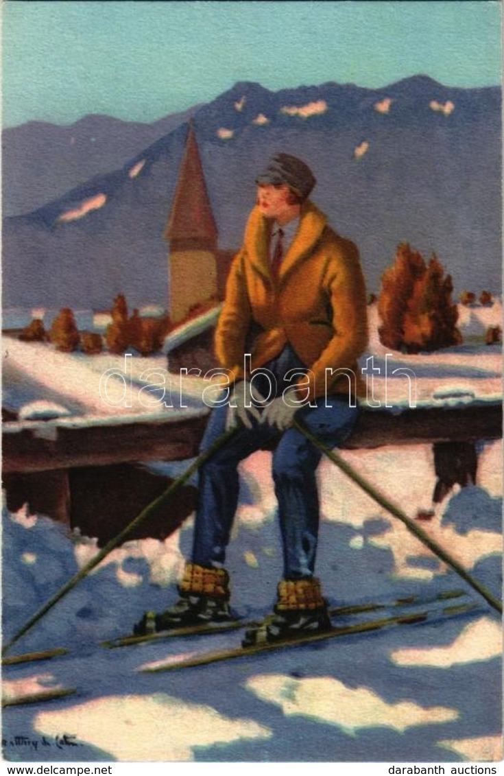 ** T1/T2 Pres Saanen / Winter Sport, Ski, Artist Signed - Zonder Classificatie