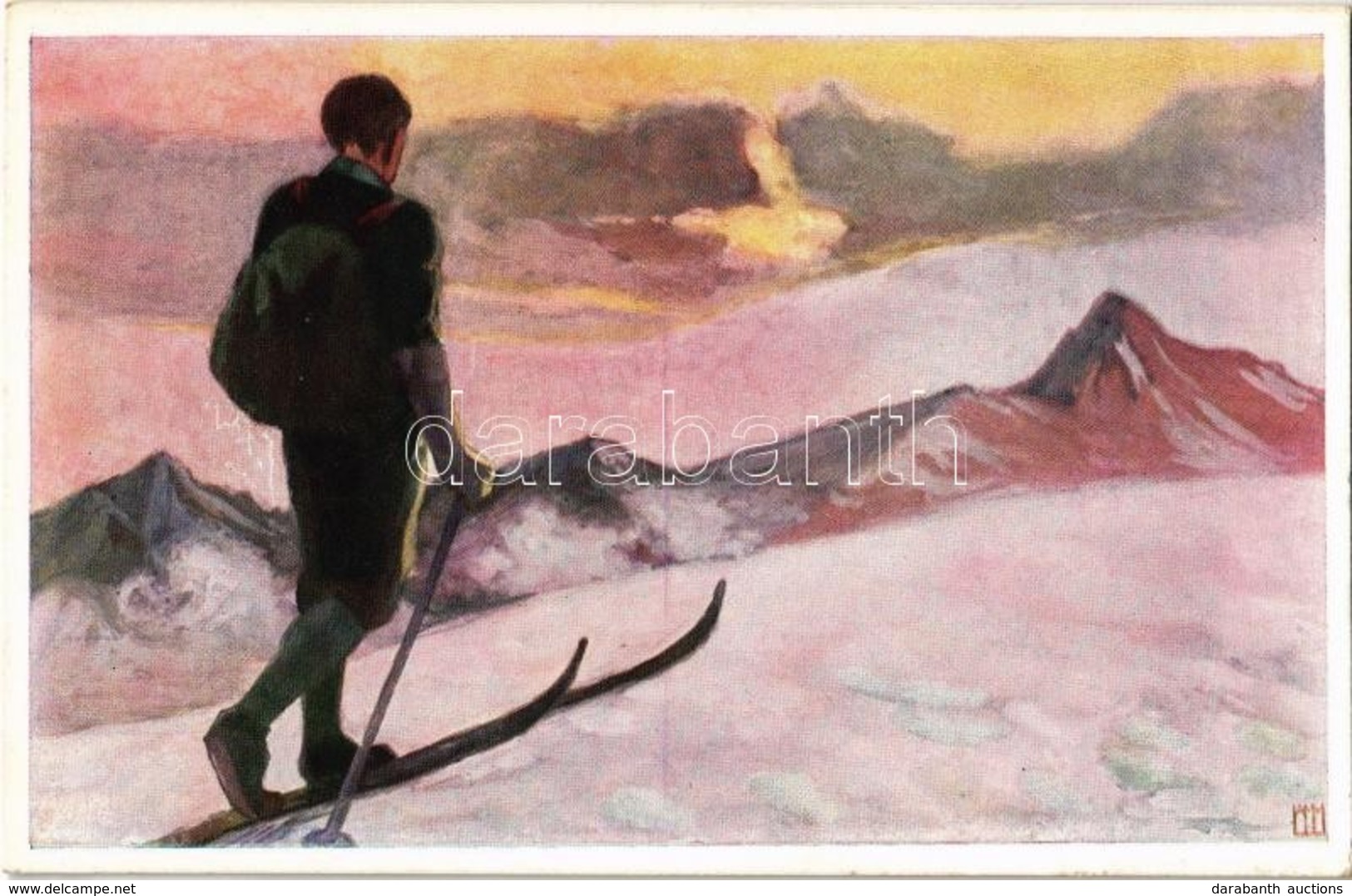 ** T1/T2 Wintersport / Ski, Winter Sport Art Postcard. B.K.W.I. 232-3. - Zonder Classificatie