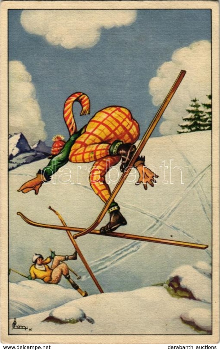 * T2/T3 1929 Ski, Winter Sport Art Postcard. Verlag A. Ruegg 554. (EK) - Unclassified