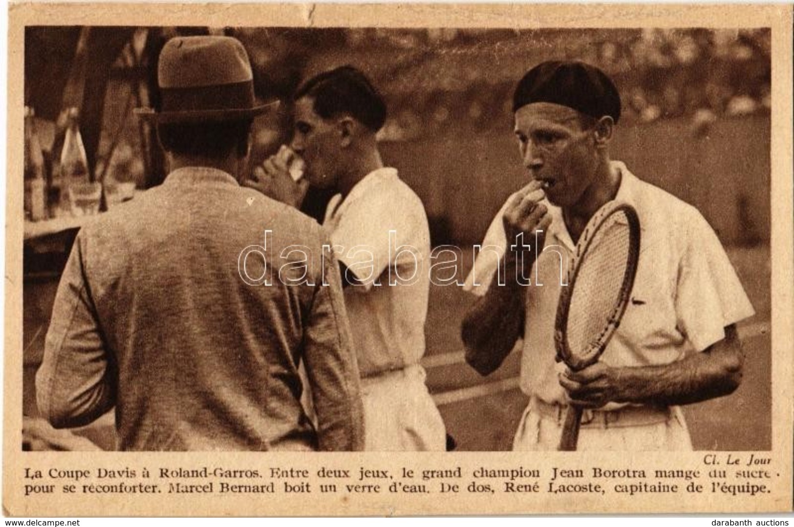 ** T3 La Coupe Davis A Roland-Garros. / Davis Cup Of The The French Open, French Tennis Players Jean Borotra Eating Suga - Sin Clasificación