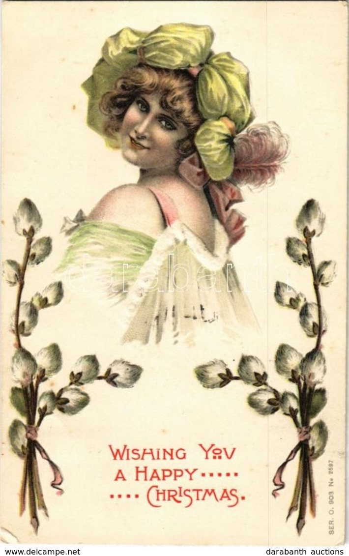 T2/T3 1906 'Wishing You A Happy Christmas', Greeting Card, Ser. O. 903 No. 2597. Emb. Floral Litho (EK) - Zonder Classificatie