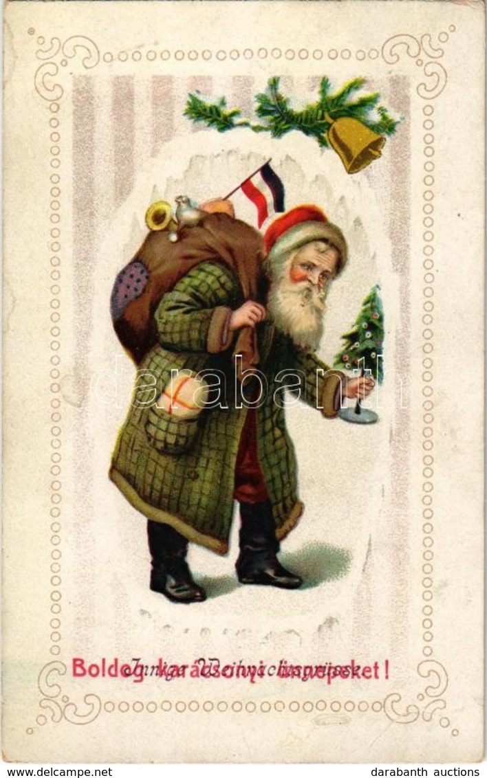 ** T2/T3 'Boldog Karácsonyi ünnepeket!', üdvözlőlap / 'Innige Weinachtsgrüsse' / Christmas Greeting Card, Santa Claus, G - Zonder Classificatie