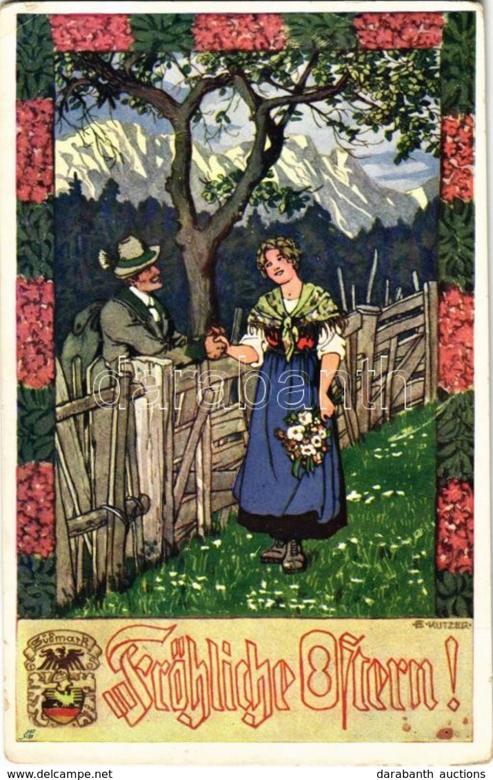 T2/T3 1912 'Fröhliche Ostern!' / Easter Greeting Card, Couple; Verlag Des Vereines Südmark, Karte Nr. 182 S: E. Kutzer ( - Zonder Classificatie