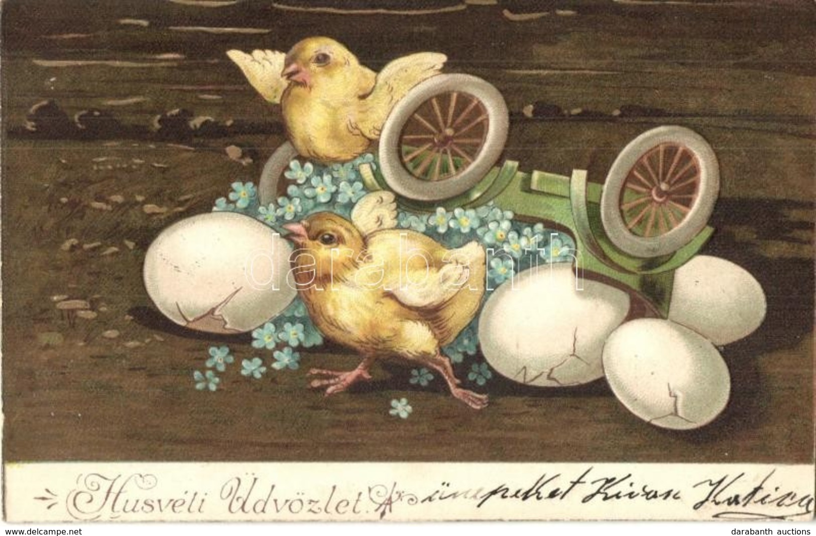 T2/T3 1906 Húsvéti Üdvözlet / Easter Greeting Postcard, Chickens, Litho Emb. (EK) - Zonder Classificatie