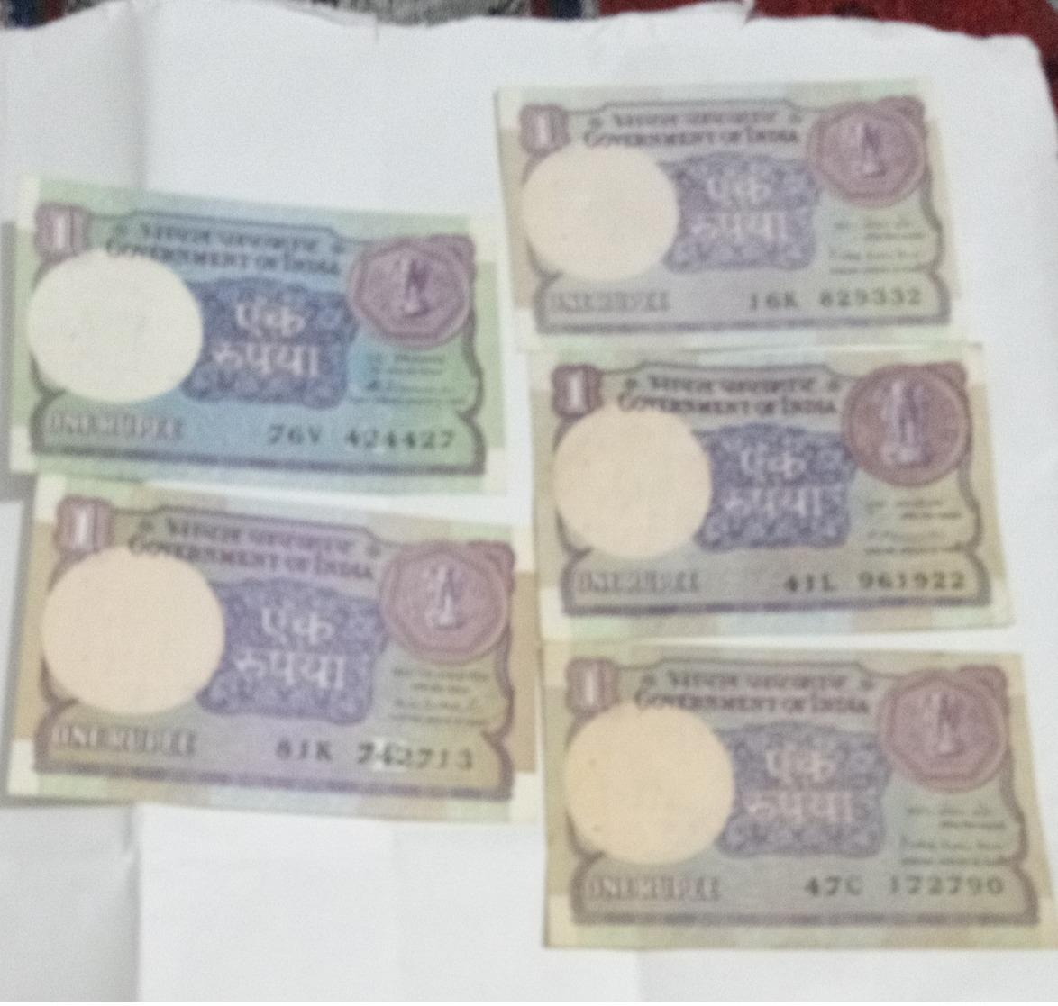 Circulated..India Inde 5  Notes - India