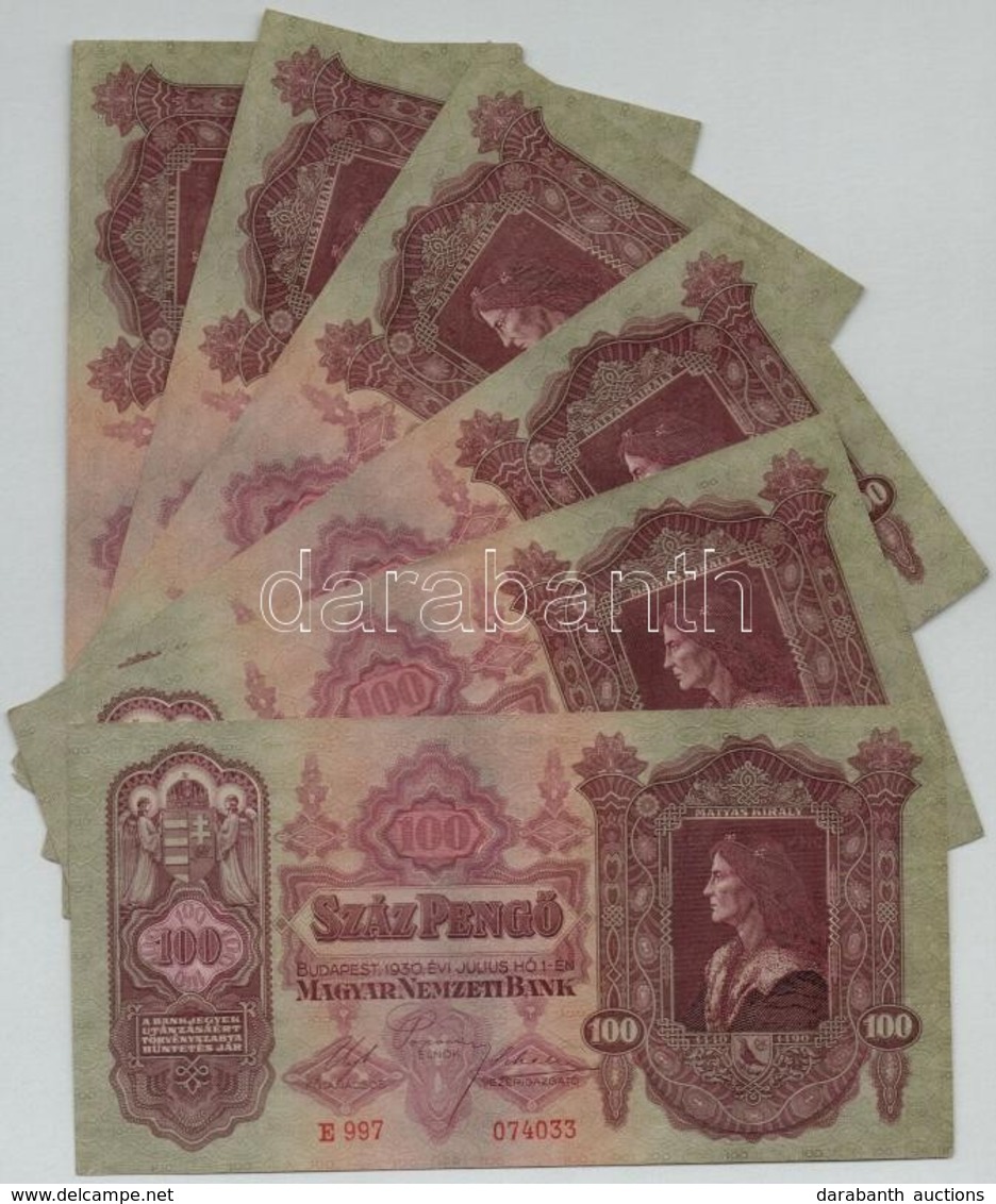 1930. 100P (6x) Közte 4db Sorszámkövető (2+2) T:II Kis Sarokhiány
Adamo P17 - Zonder Classificatie