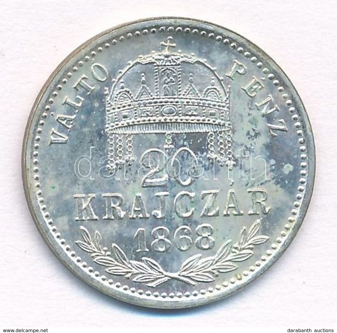 1868KB 20kr Ag 'Váltó Pénz' Rozettával, Artex-veret T:1- Adamo M11.1 - Unclassified