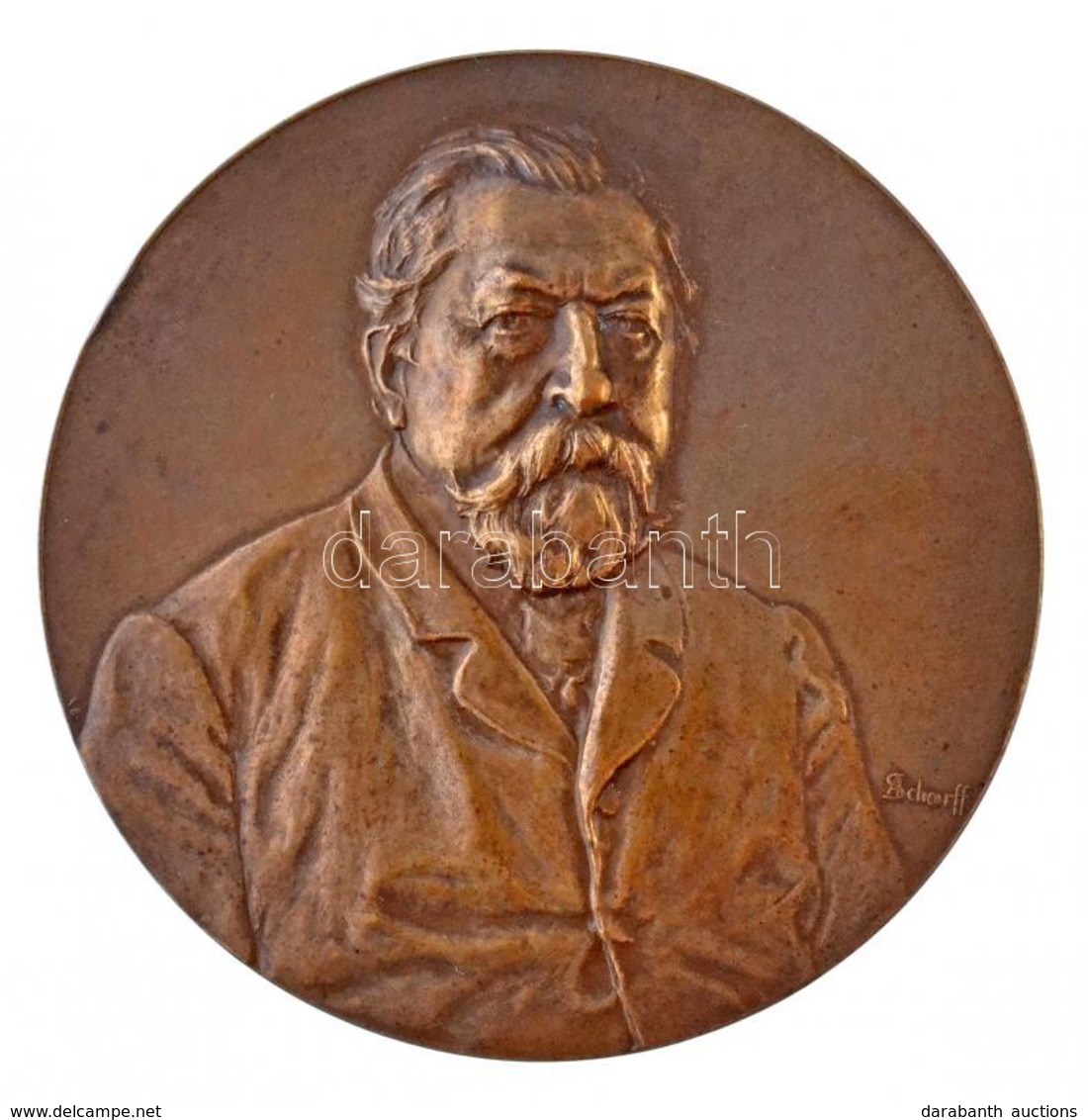 Anton Scharff (1845-1903) DN 'Magyar Mérnök és Építész Egylet - Ybl Érem' Br Emlékérem (50mm) T:1-,2 - Zonder Classificatie