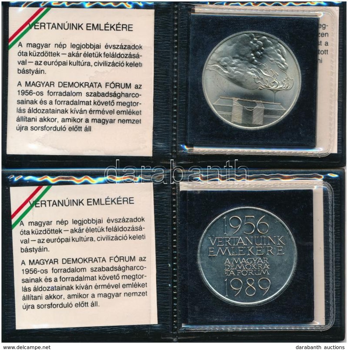 Csíkszentmihályi Róbert (1940-) 1989. '1956 Vértanúk Emlékére - A Magyar Demokrata Fórum 1989' (2x) Alpakka Emlékérem Er - Unclassified