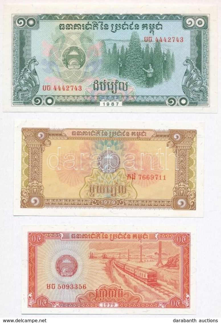 Kambodzsa 1979. 0,5R + 1979. 1R + 1979. 10R T:I
Cambodia 1979. 0,5 Riel + 1979. 1 Riel + 1979. 10 Riels C:UNC - Unclassified