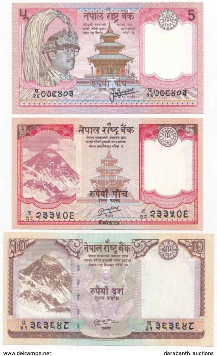 Nepál 1987. 5R + 2012 5R + 2013. 10R T:I,I-
Nepal 1987. 5 Rupees + 2012. 5 Rupees + 2013. 10 Rupees C:UNC,AU - Sin Clasificación