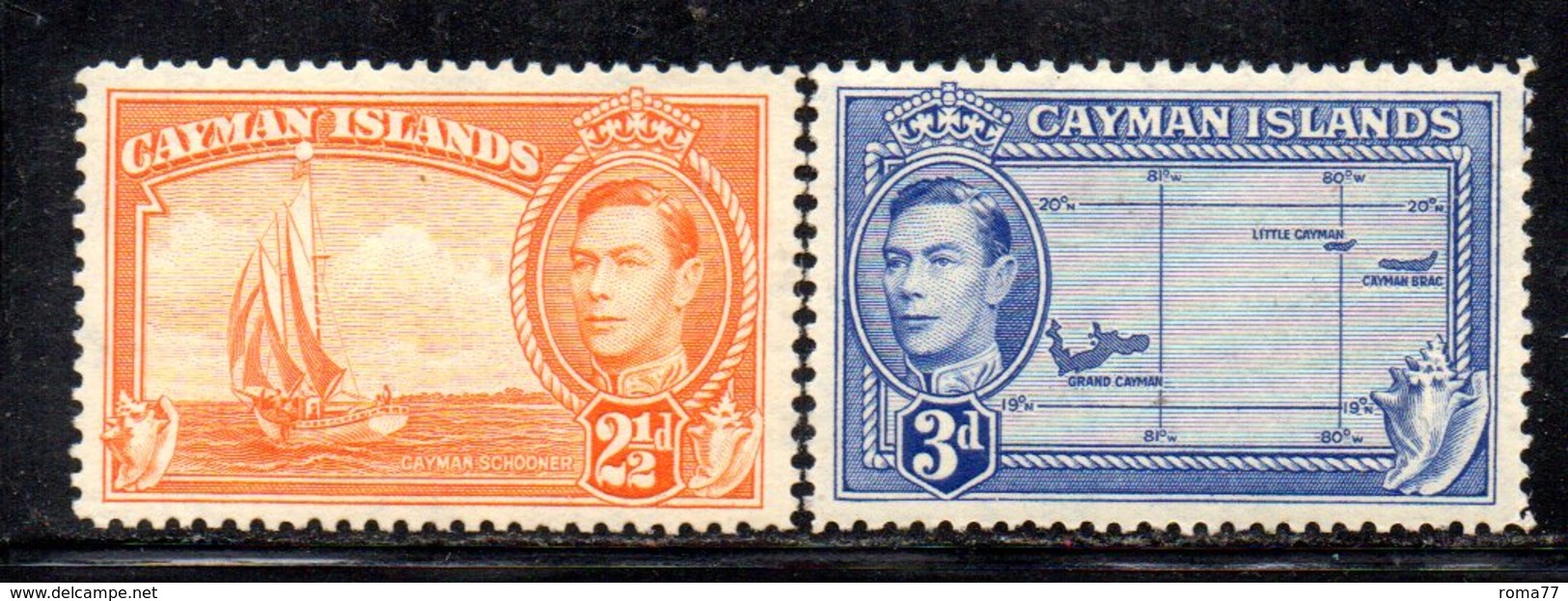 APR1013 - CAYMAN 1938,  Due Valori * Linguellati  (2380A) - Cayman (Isole)