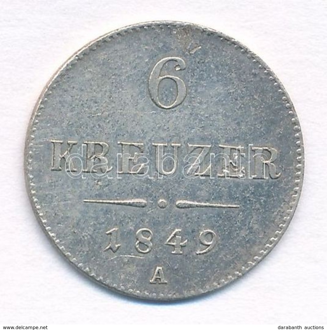 Ausztria 1849A 6kr Ag T:2 
Austria 1849A 6 Kreuzer Ag C:XF 
Krause KM#2200 - Zonder Classificatie