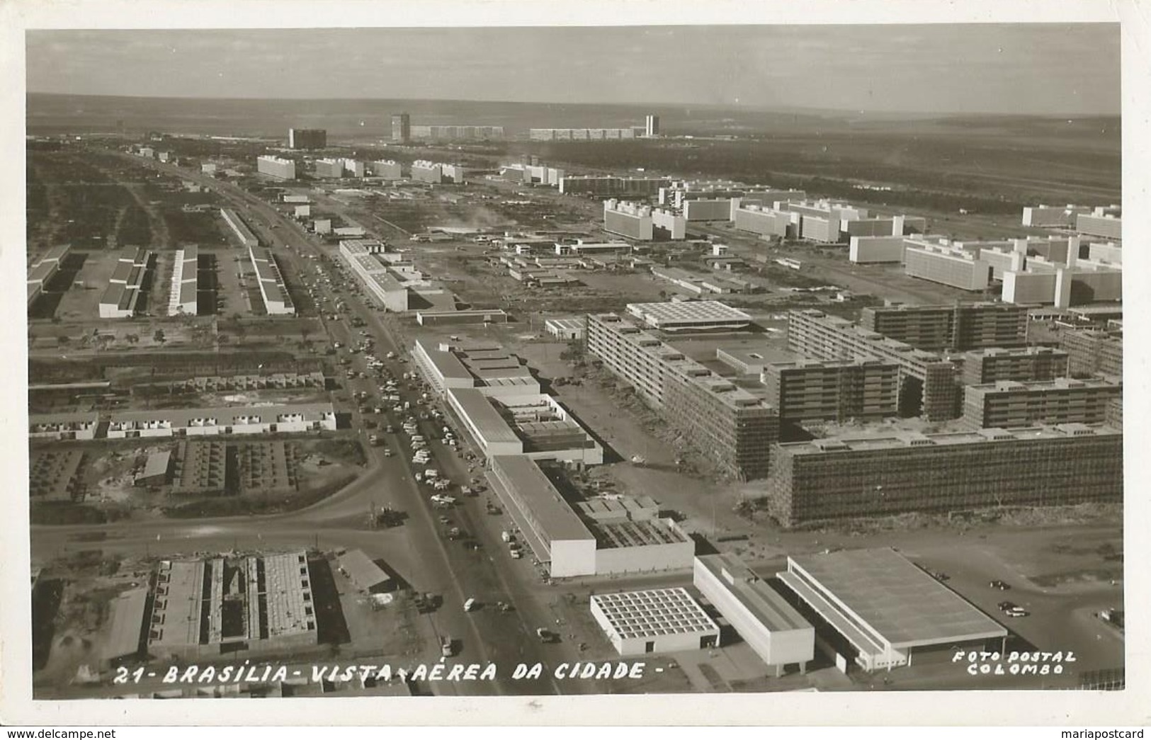 Brasil, Brasília. Vista Aérea Da Cidade. Foto Postal Colombo, N.21 - Brasilia